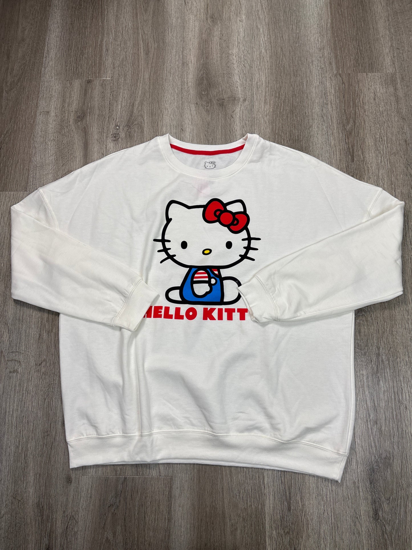 Sweatshirt Crewneck By Hello Kitty In White, Size: 1x