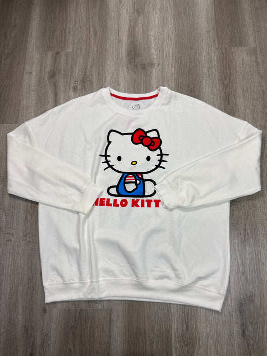 Sweatshirt Crewneck By Hello Kitty In White, Size: 1x