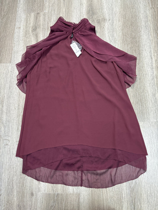 Top Short Sleeve By White House Black Market In Maroon, Size: M