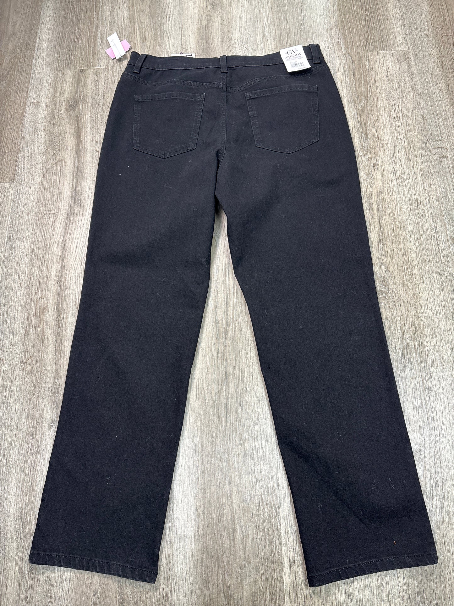 Jeans Straight By Gloria Vanderbilt In Black Denim, Size: 16