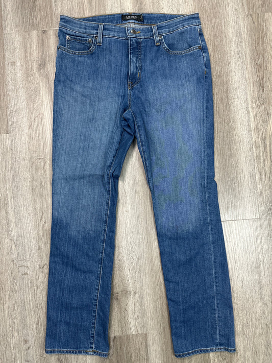 Jeans Straight By Lauren By Ralph Lauren In Blue Denim, Size: 10