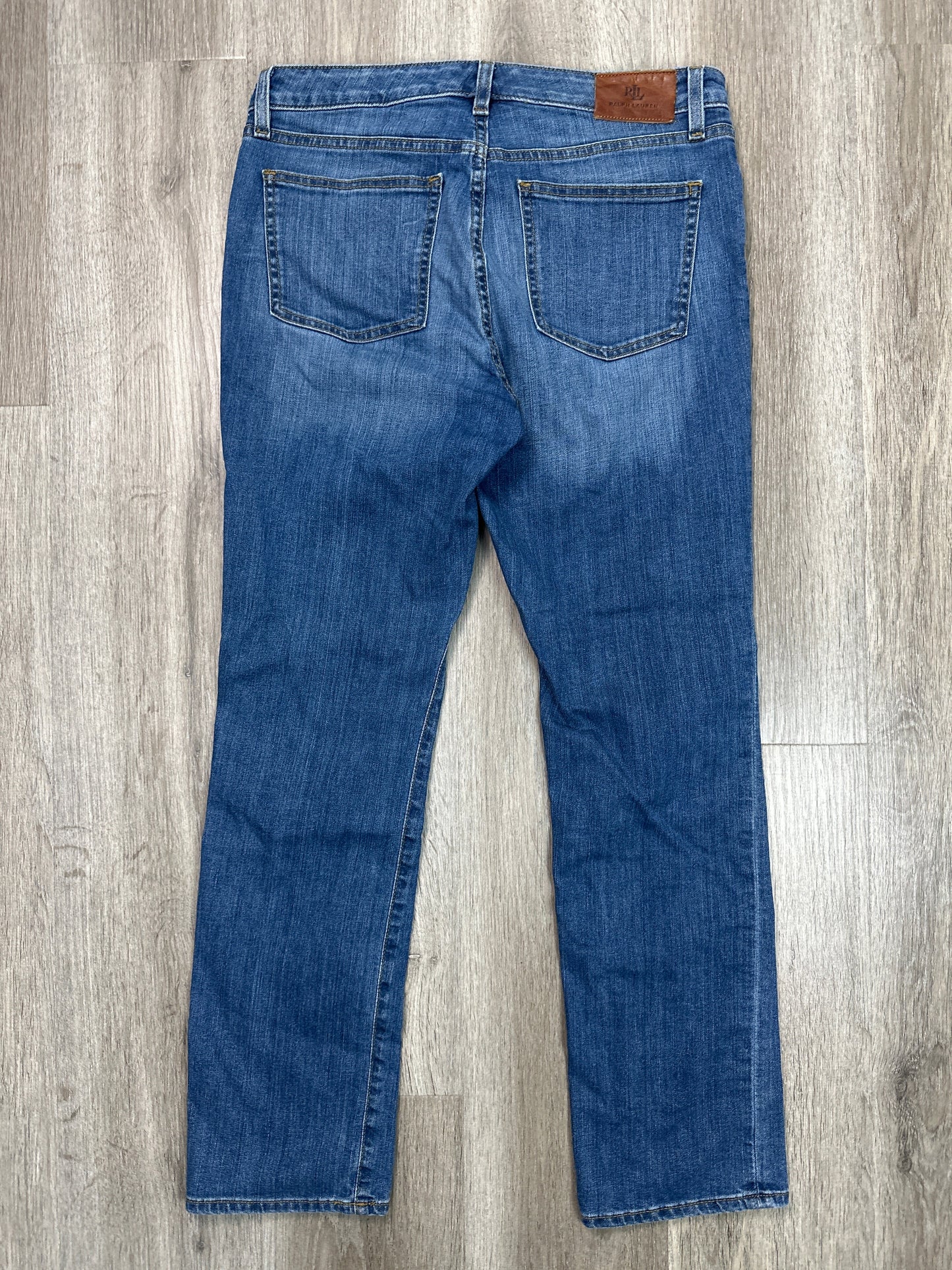 Jeans Straight By Lauren By Ralph Lauren In Blue Denim, Size: 10