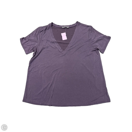 Top Short Sleeve Basic By Lush In Purple, Size: M