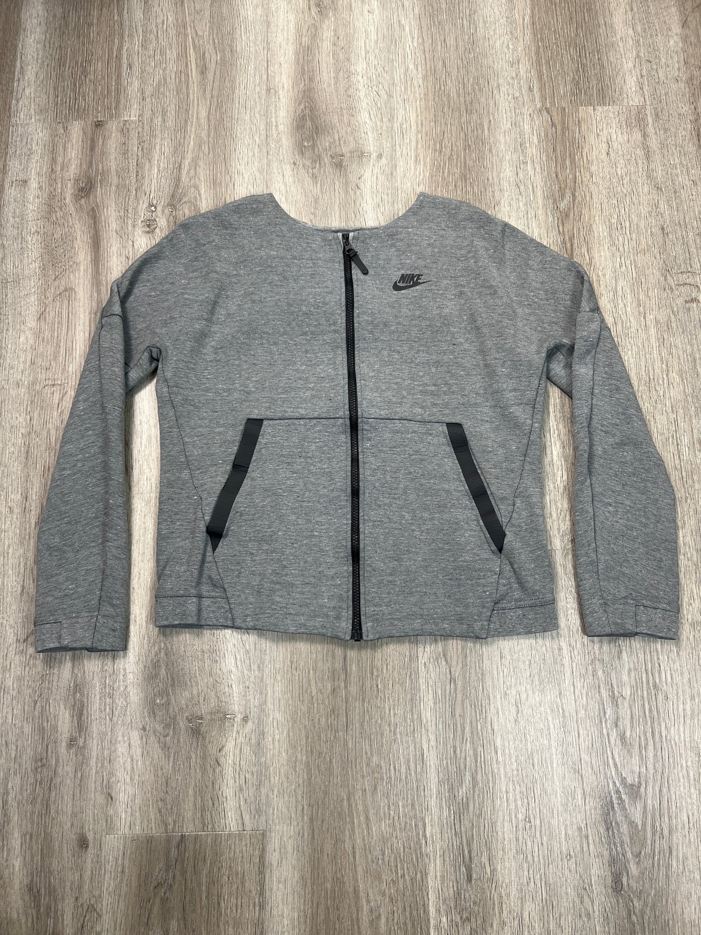 Athletic Jacket By Nike Apparel In Grey, Size: S