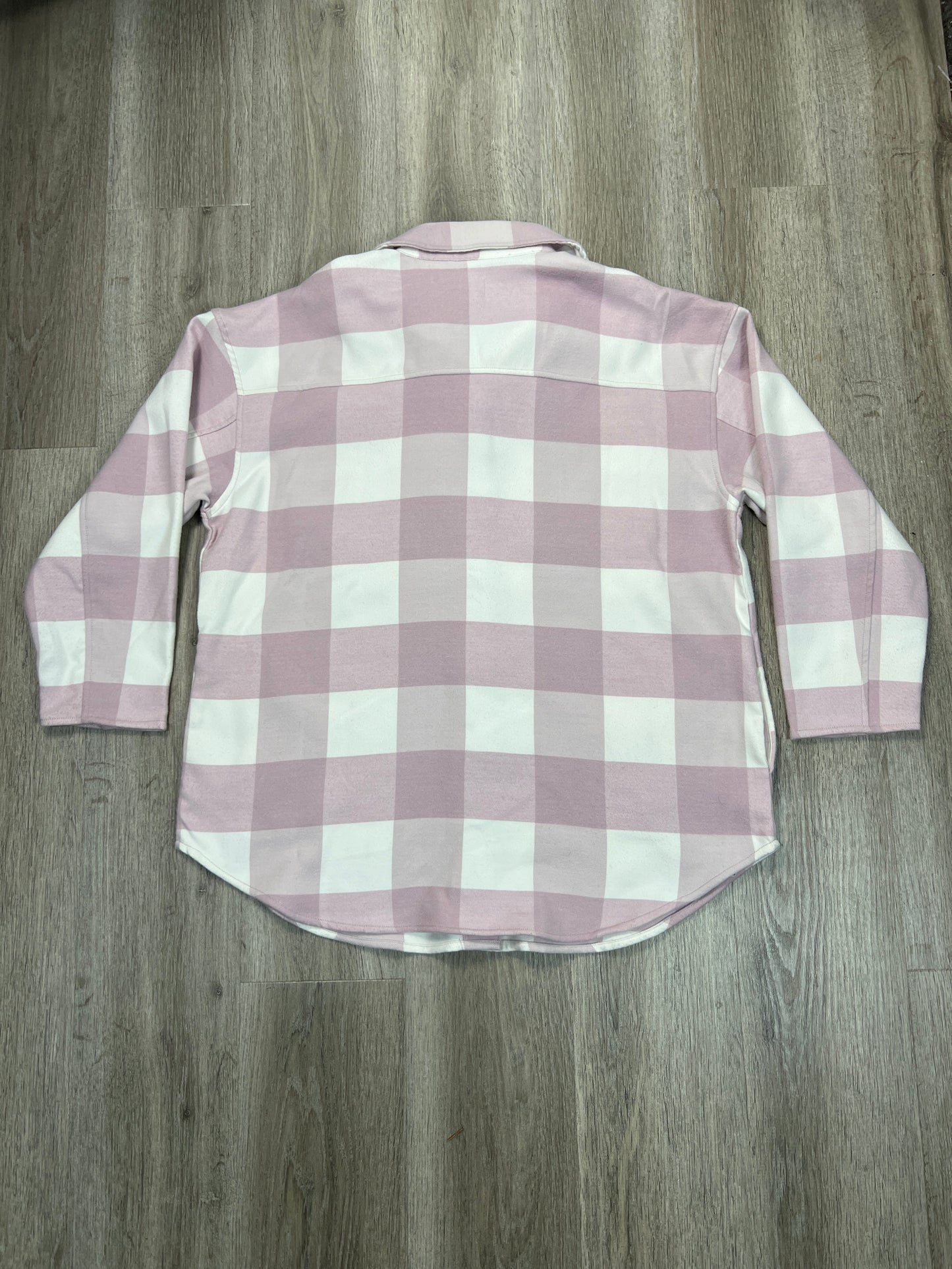 Jacket Shirt By A New Day In Pink & White, Size: Xl