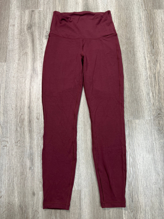 Athletic Leggings By Lululemon In Maroon, Size: S