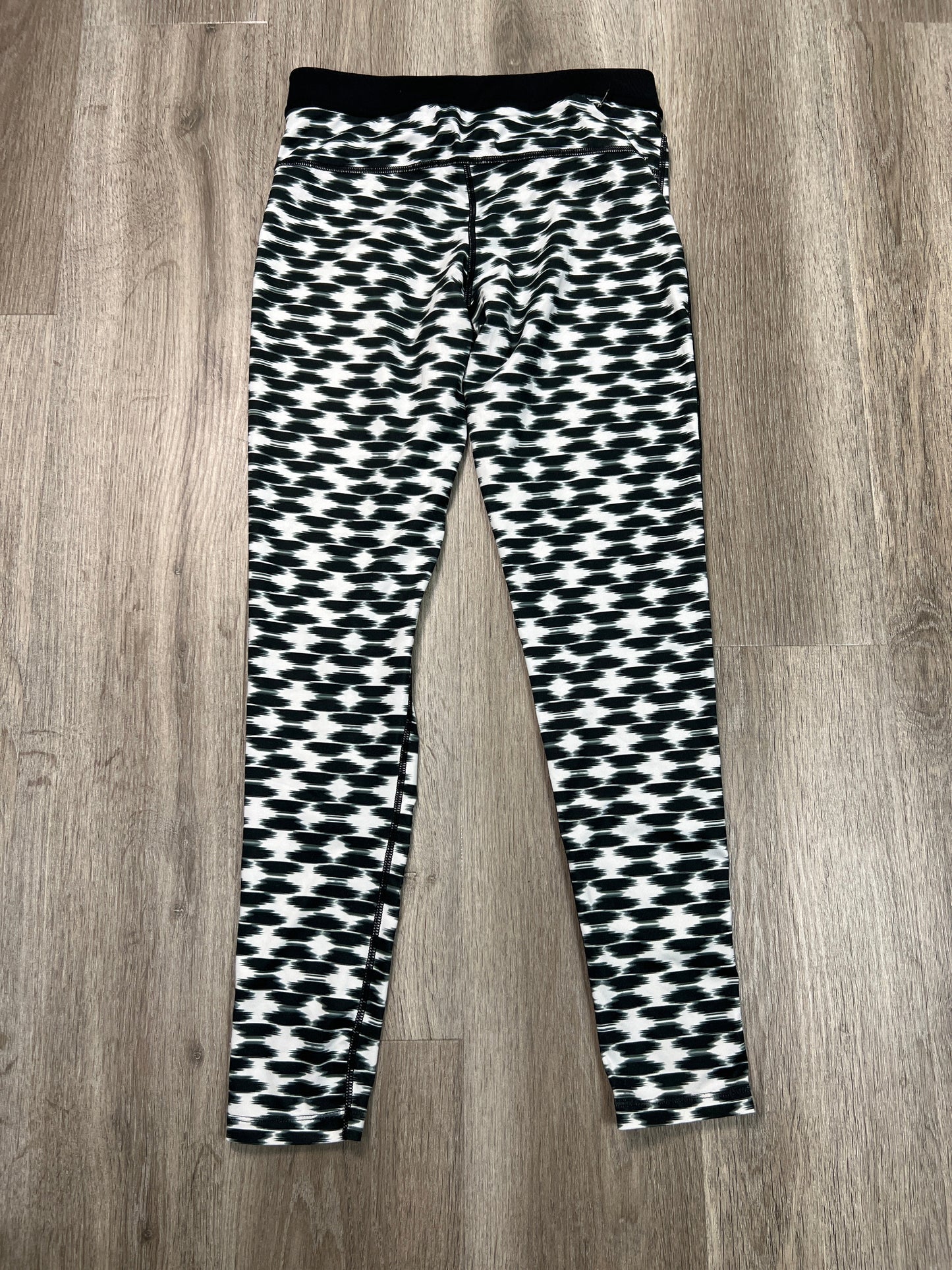 Athletic Leggings By Nike Apparel In Black & White, Size: M