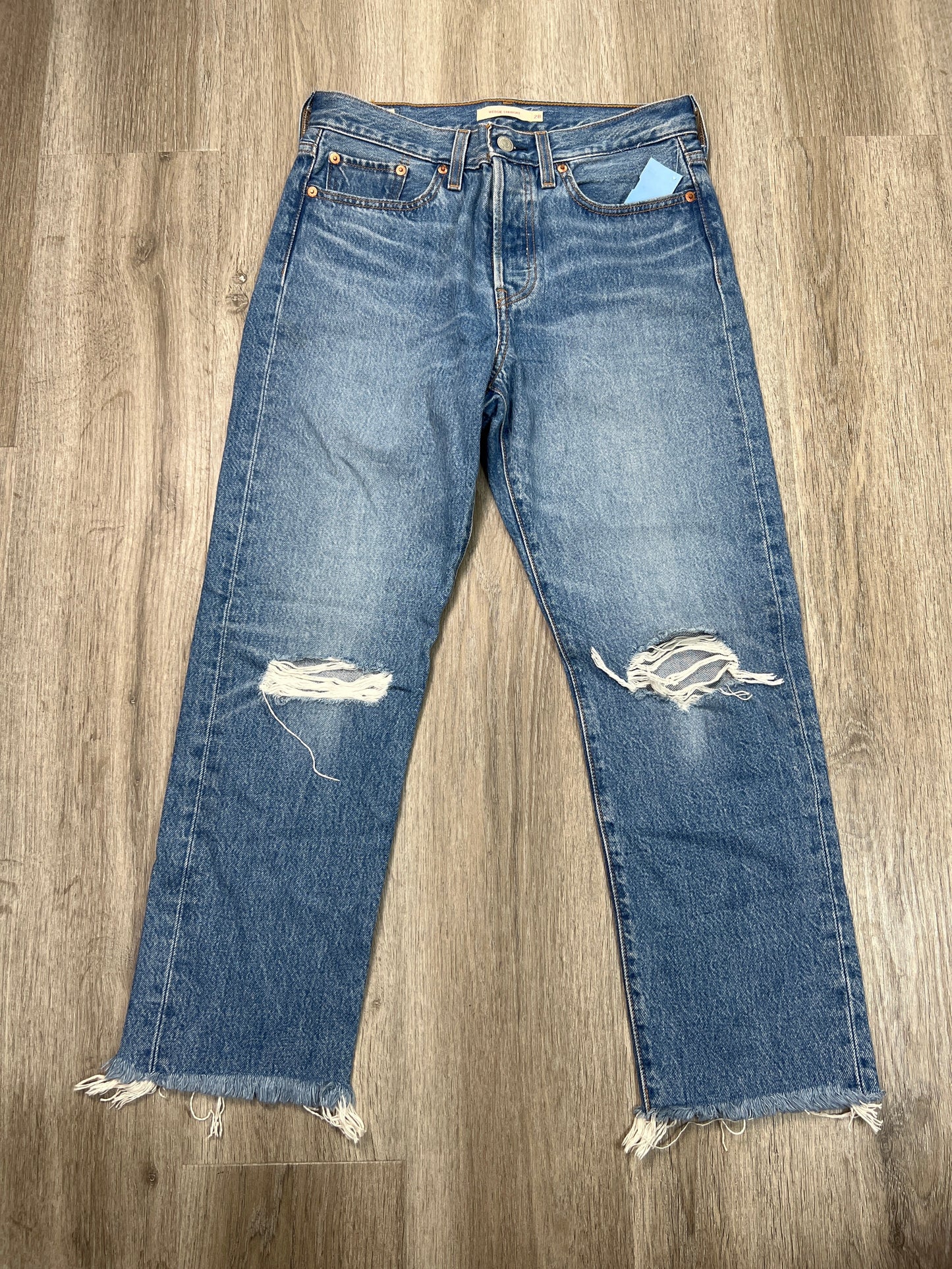 Jeans Straight By Levis In Blue Denim, Size: 6