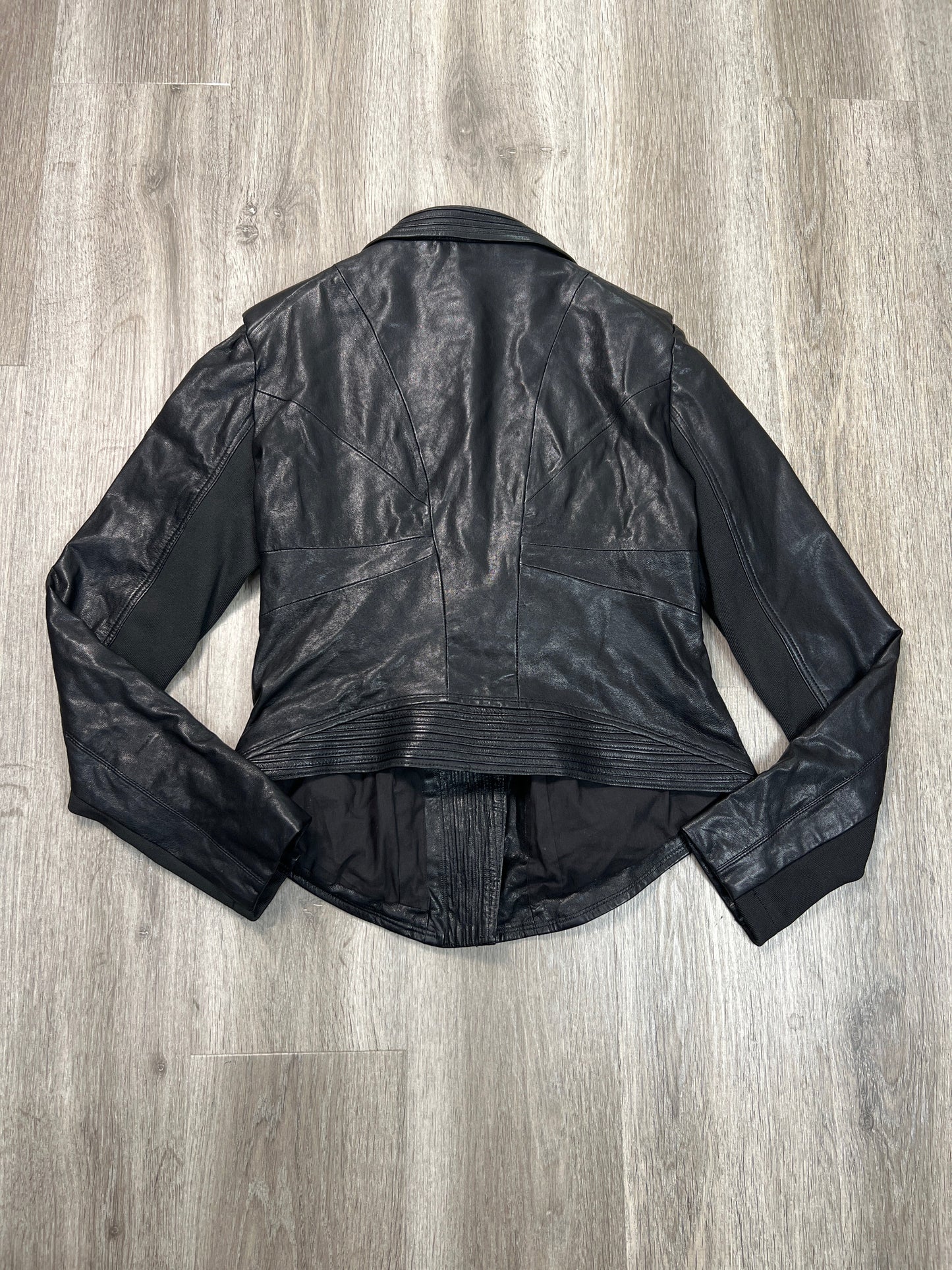 Jacket Leather By Bcbgmaxazria In Black, Size: L