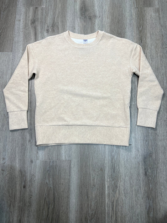 Athletic Top Long Sleeve Crewneck By Te Verde In Cream, Size: S