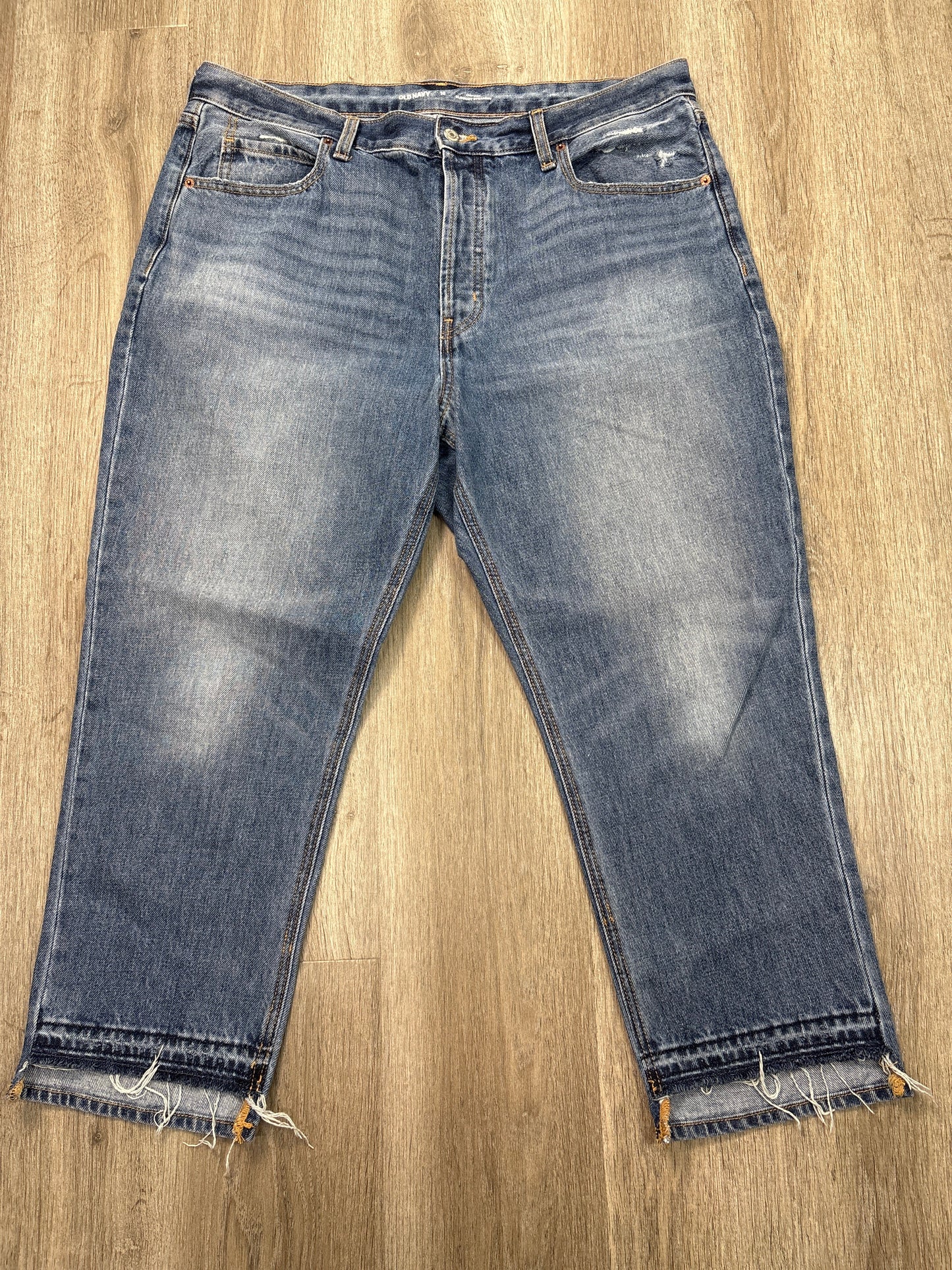 Jeans Straight By Old Navy In Blue Denim, Size: 16