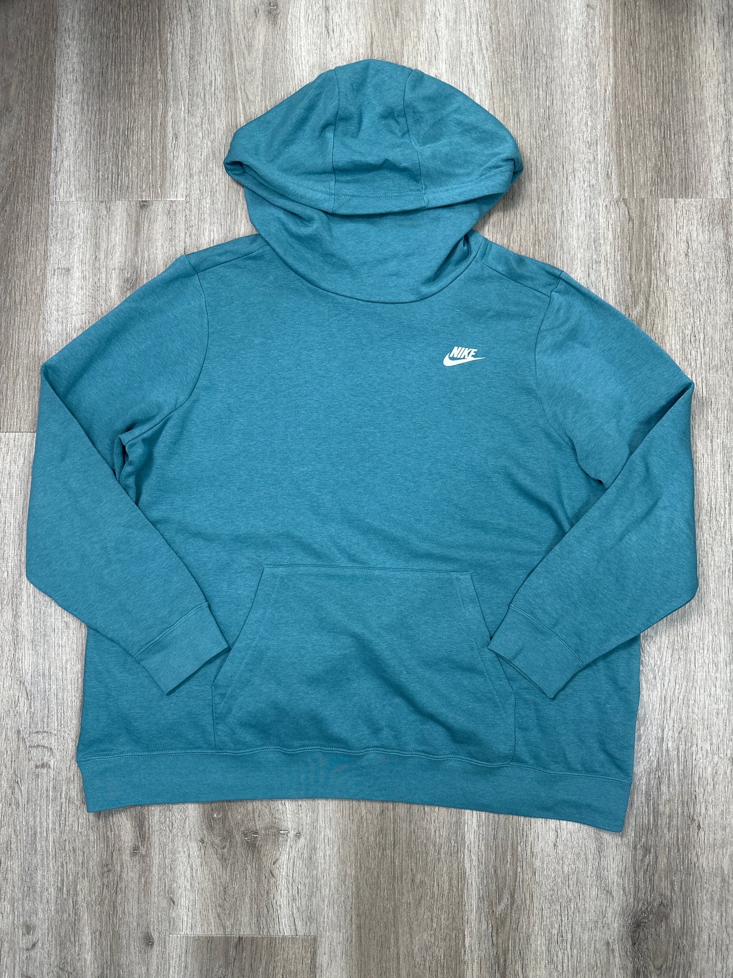 Sweatshirt Hoodie By Nike Apparel In Teal, Size: 1x