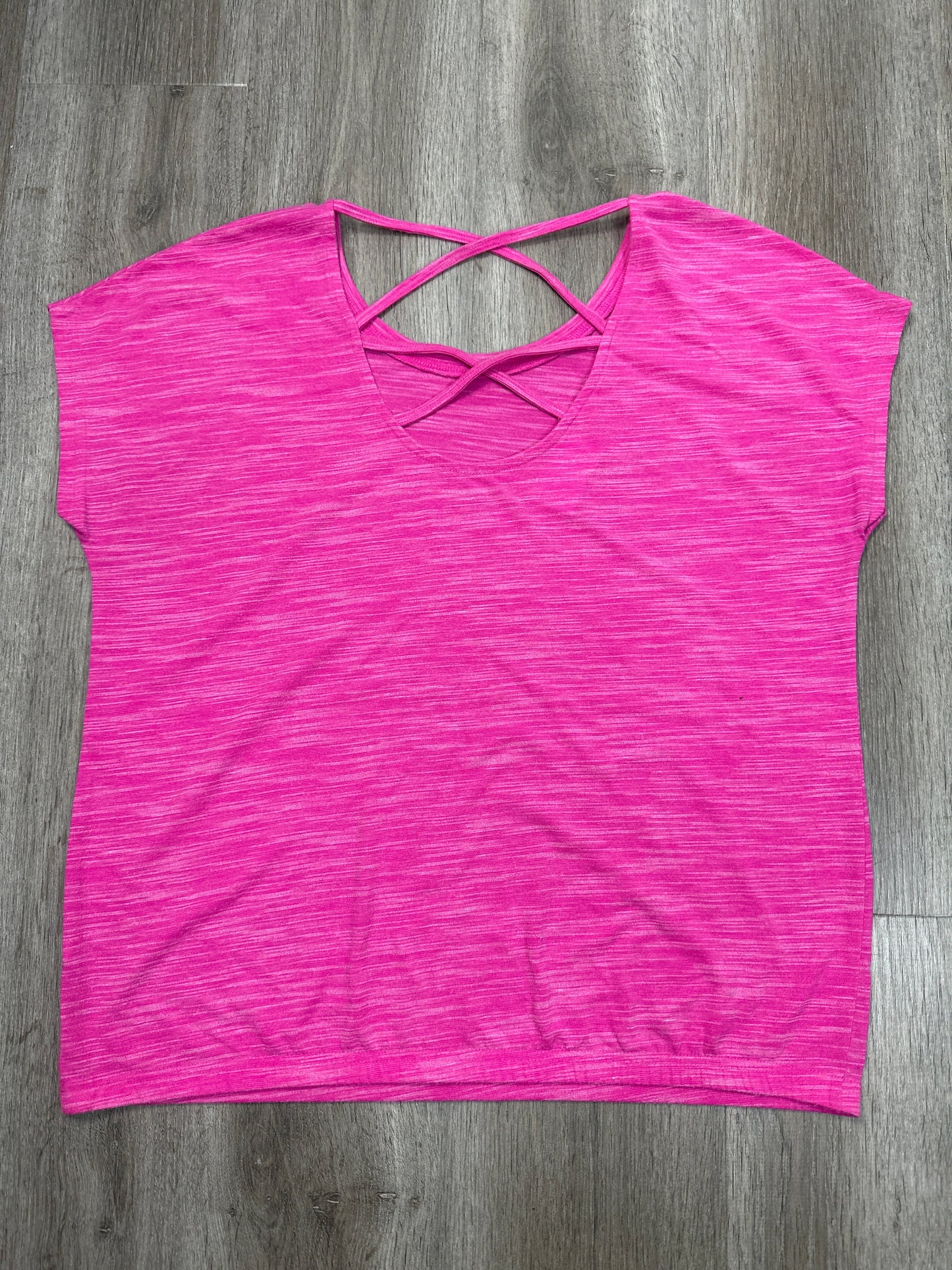 Athletic Top Short Sleeve By Tek Gear In Pink, Size: L