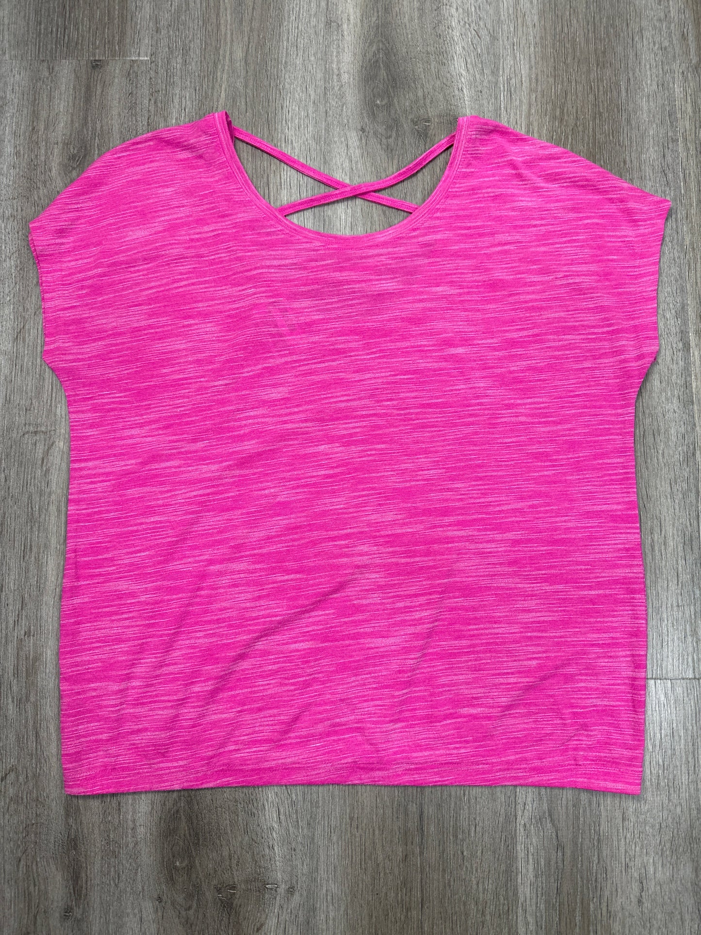 Athletic Top Short Sleeve By Tek Gear In Pink, Size: L