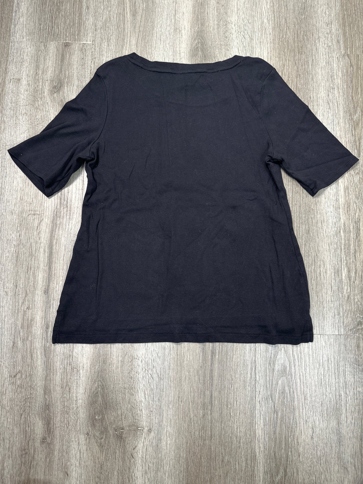 Top Short Sleeve Basic By Croft And Barrow In Black, Size: Mp