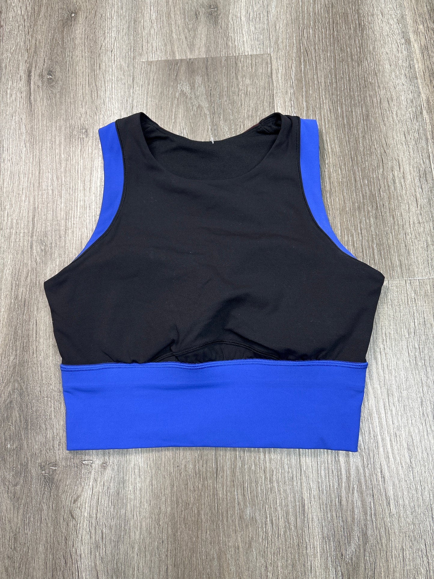 Athletic Bra By Lululemon In Black & Blue, Size: M