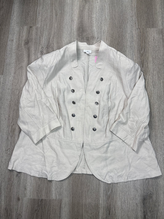 Blazer By Roz And Ali In Cream, Size: 3x