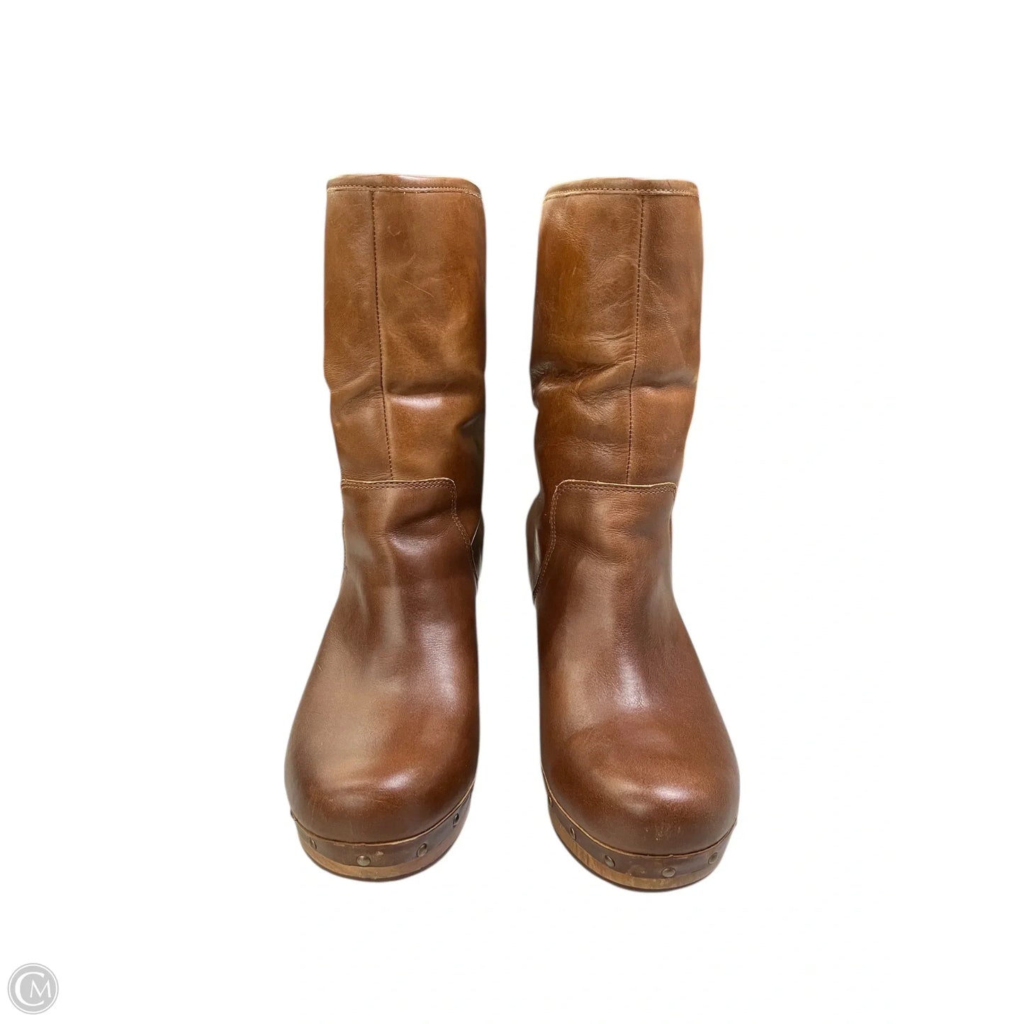 Boots Designer By Ugg In Brown, Size: 9