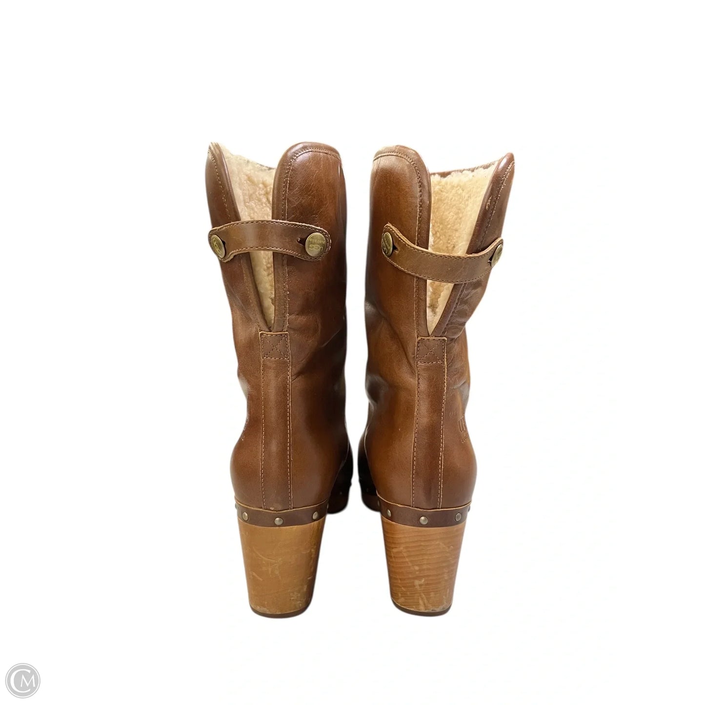 Boots Designer By Ugg In Brown, Size: 9