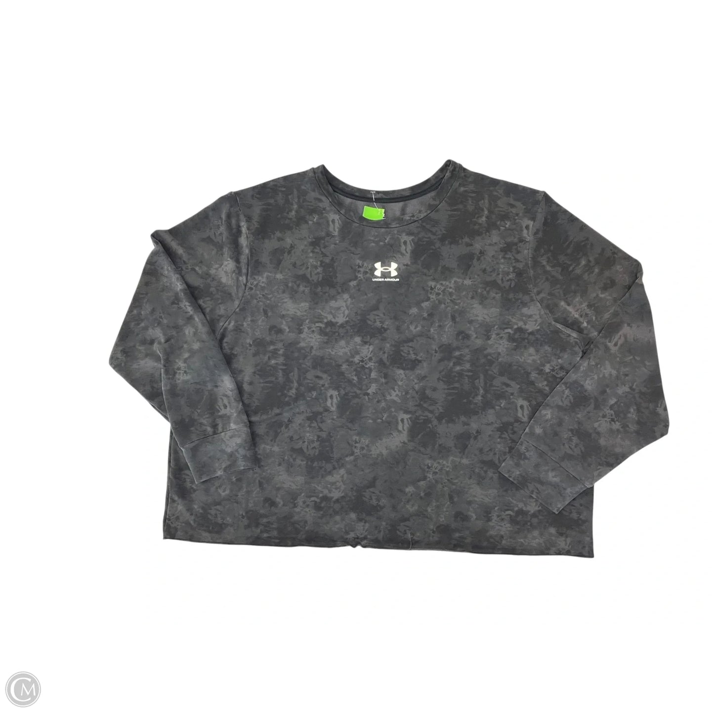 Athletic Top Long Sleeve Collar By Under Armour In Grey, Size: 2x