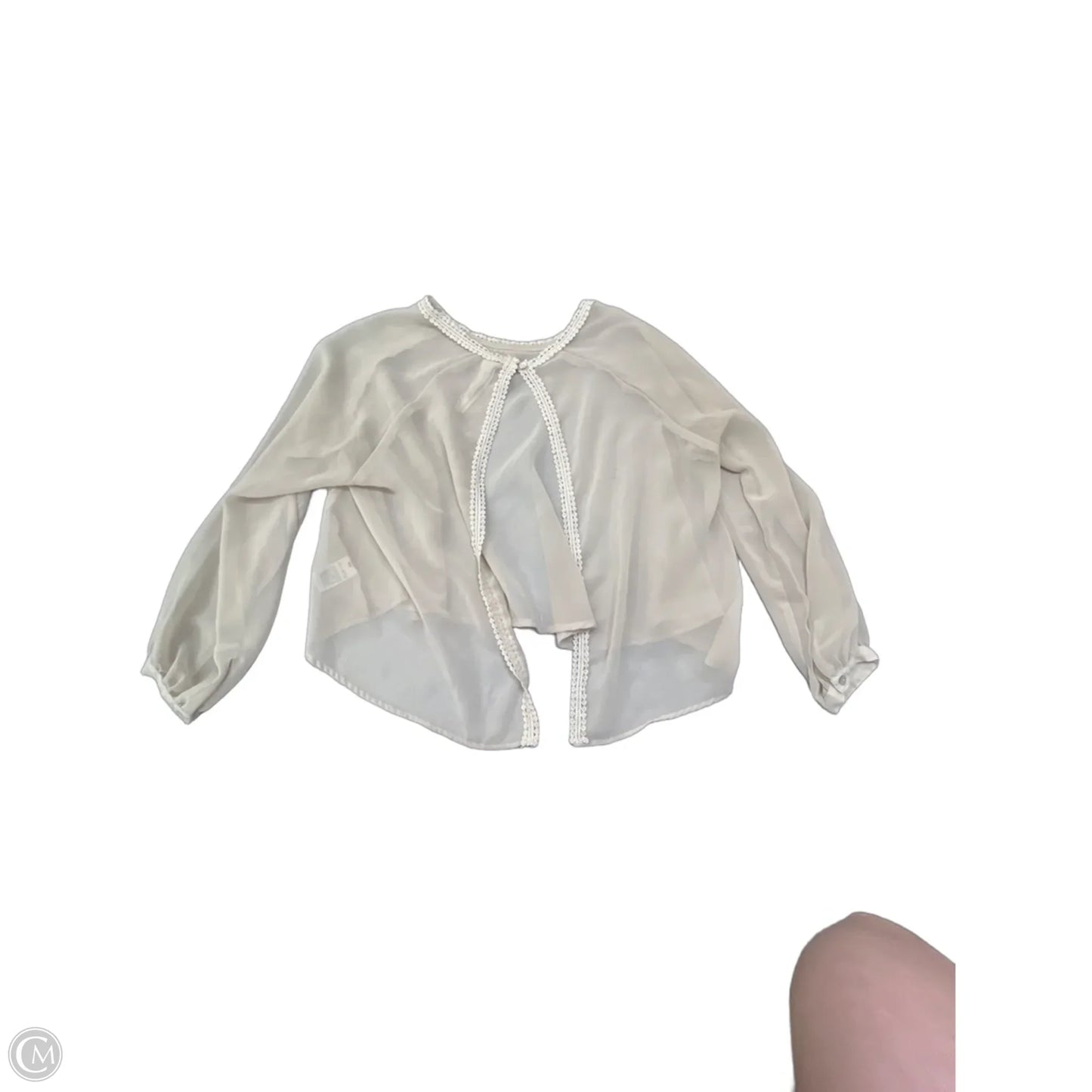 Blouse Long Sleeve By Free People In Grey, Size: S