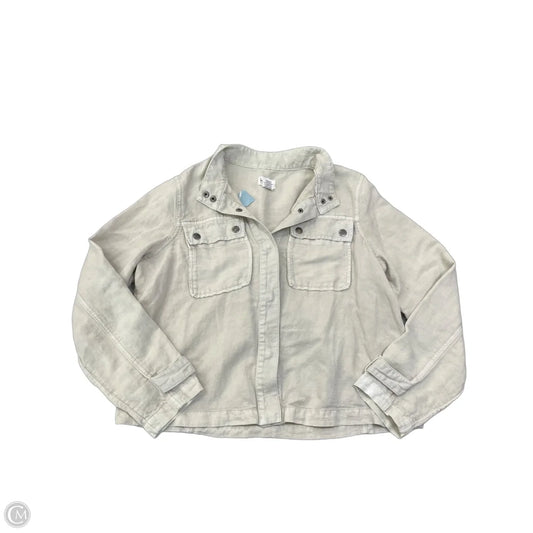 Jacket Shirt By Nicole Miller In Beige, Size: M