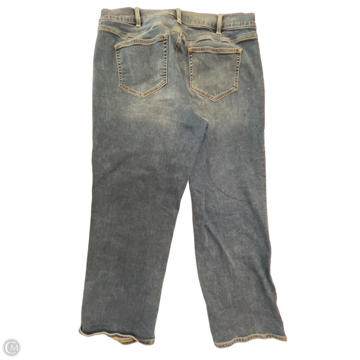 Jeans Straight By Lands End In Blue Denim, Size: 18