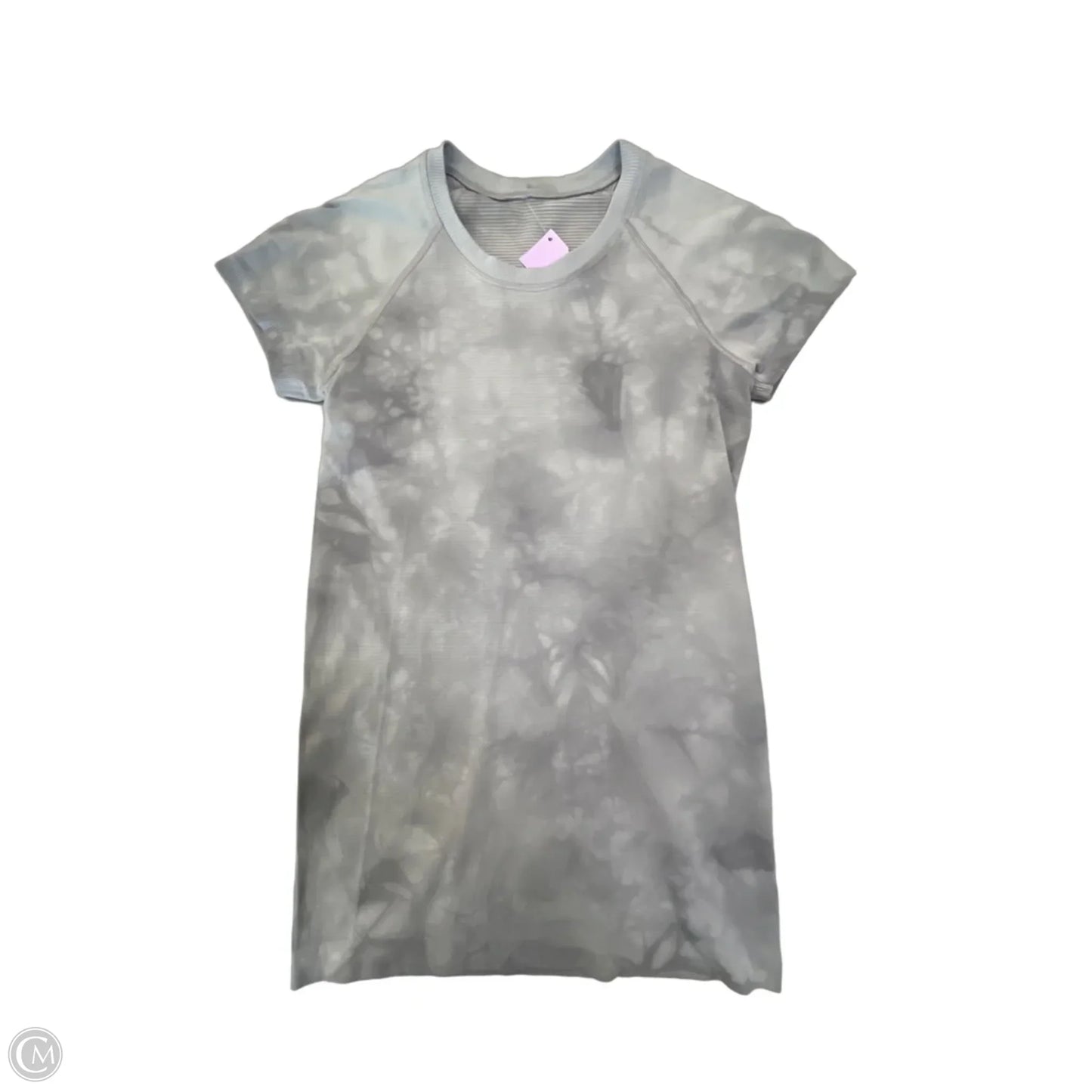 Athletic Top Short Sleeve By Lululemon In Grey, Size: S
