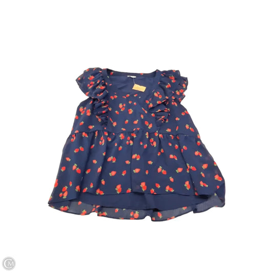 Blouse Sleeveless By Cato In Blue, Size: L