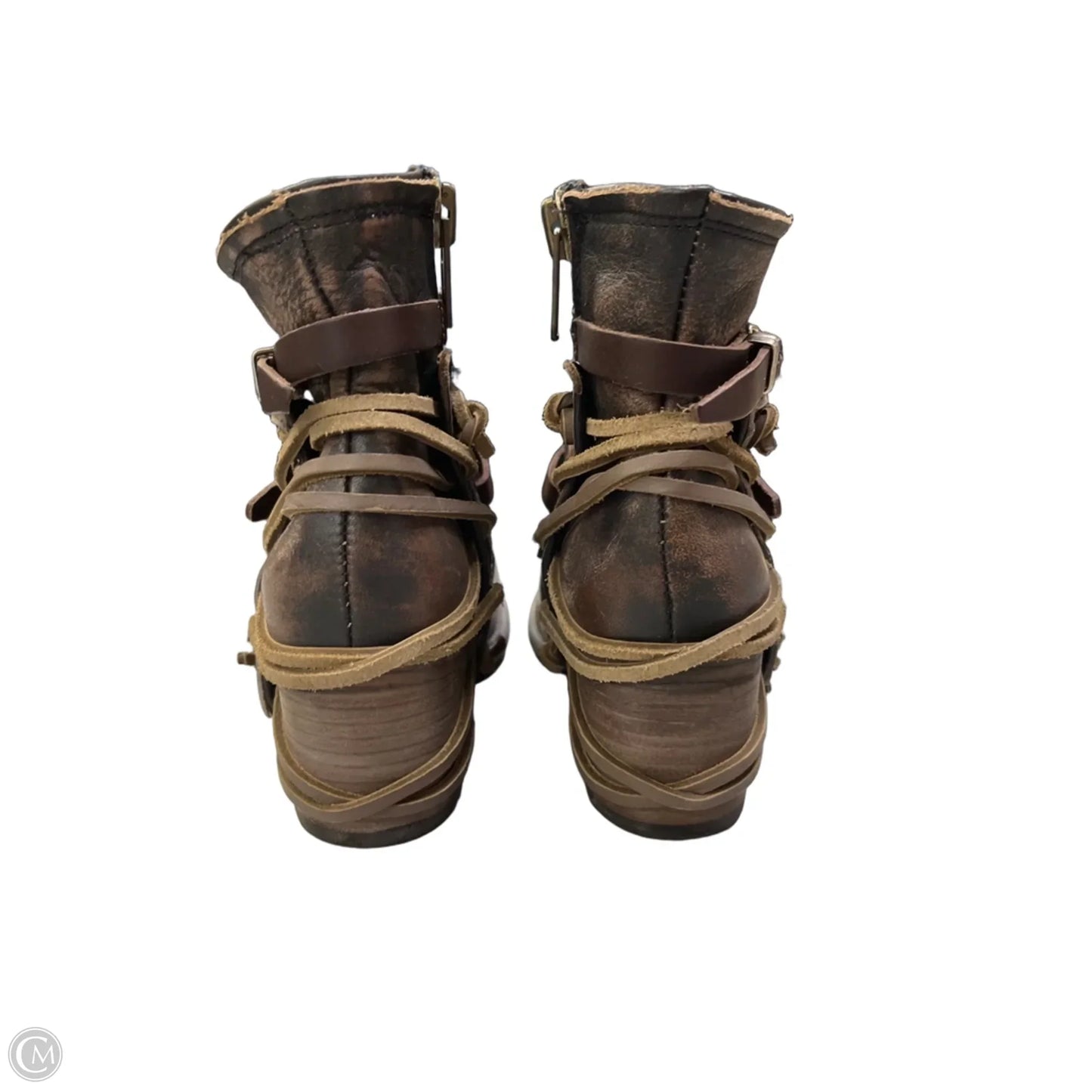 Boots Ankle Heels By Freebird In Brown, Size: 7