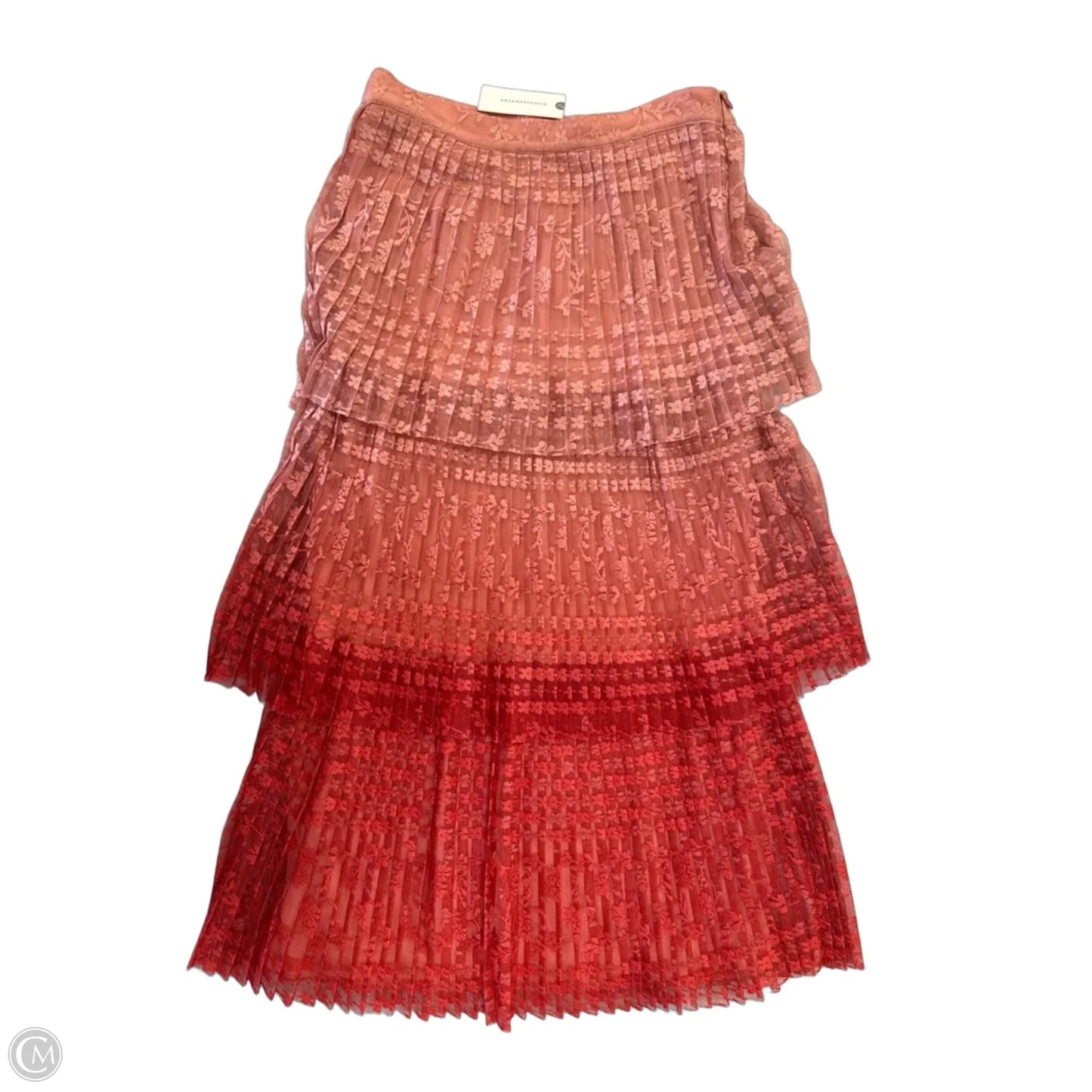 Skirt Midi By Maeve In Pink & Red, Size: S
