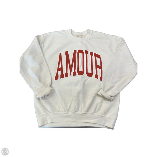 Sweatshirt Crewneck By Anthropologie In Cream, Size: Xs