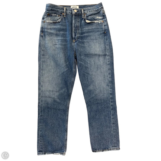 Jeans Straight By Agolde In Blue Denim, Size: 4