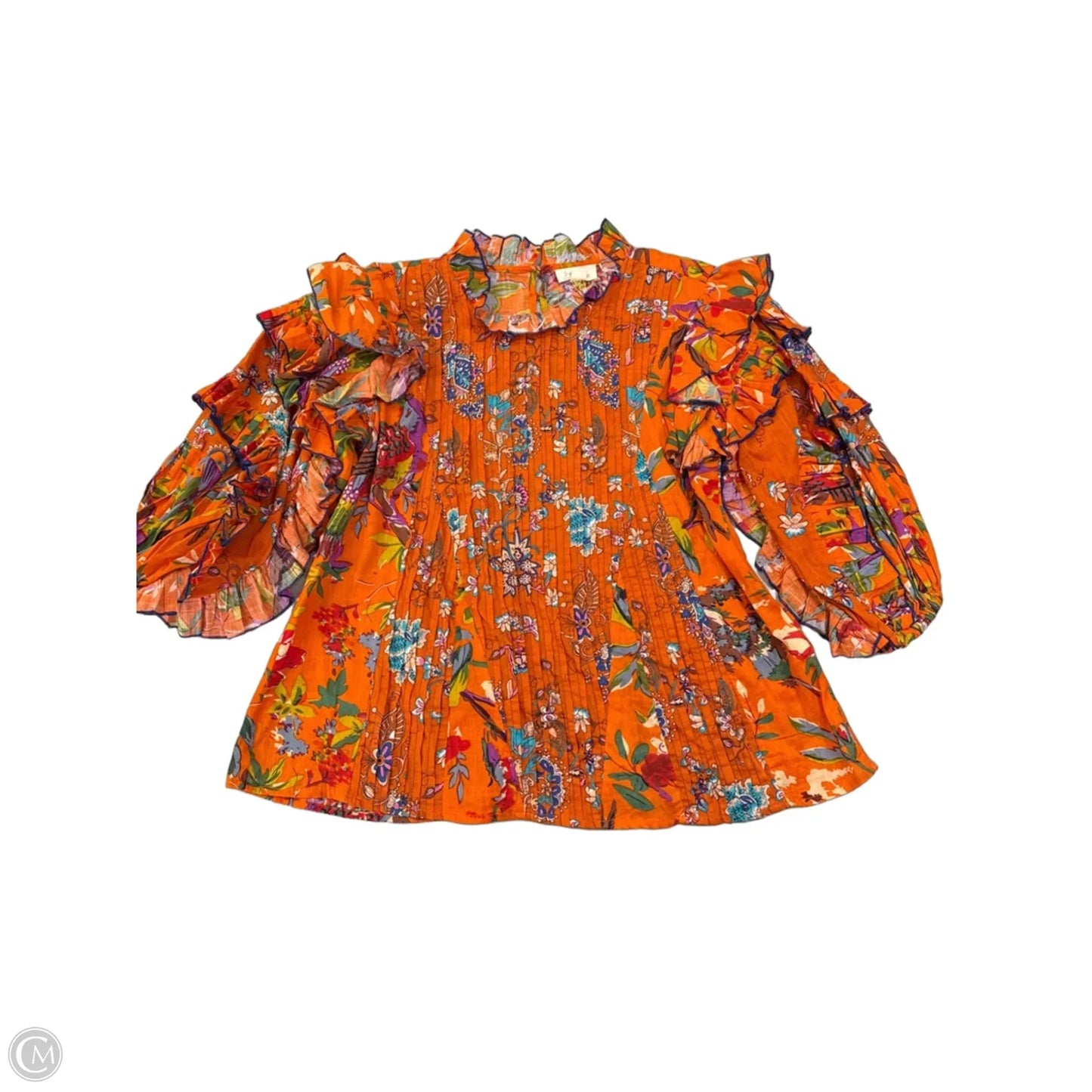 Top 3/4 Sleeve By Level 99 In Orange, Size: Xs