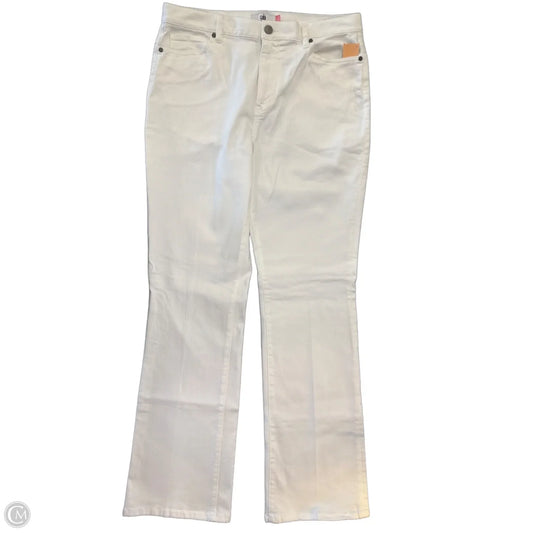 Jeans Boot Cut By Cabi In White Denim, Size: 12