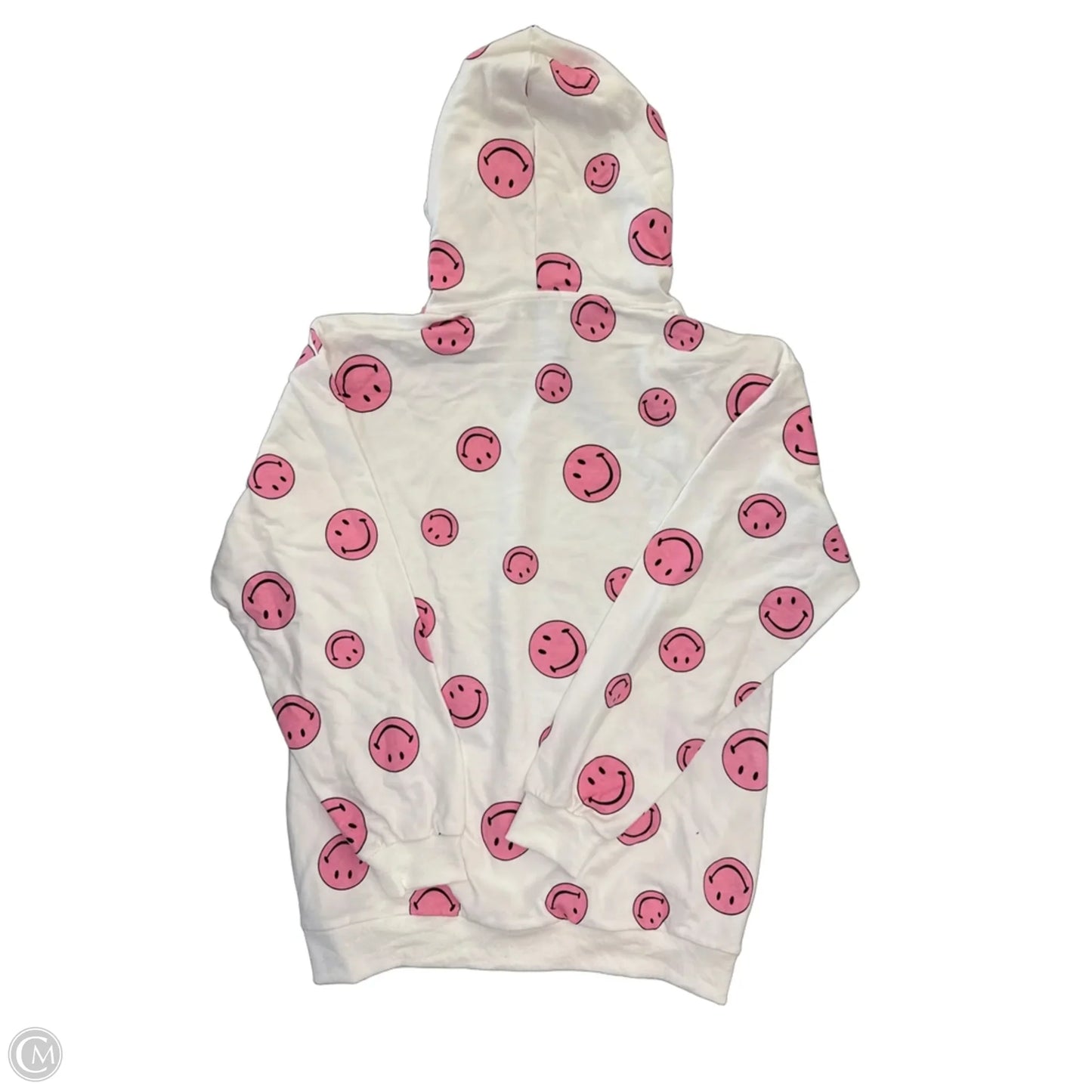 Sweatshirt Hoodie By Lola In Pink & White, Size: L