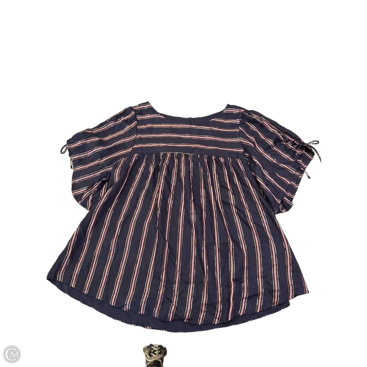 Top Short Sleeve By Anthropologie In Navy, Size: M