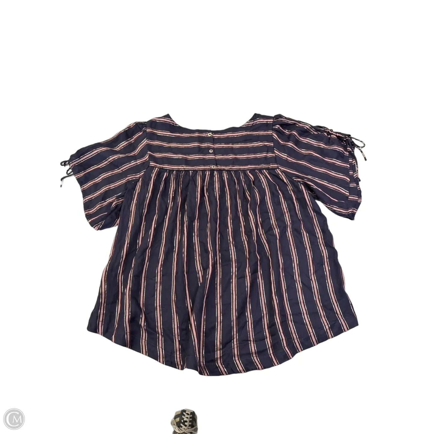 Top Short Sleeve By Anthropologie In Navy, Size: M