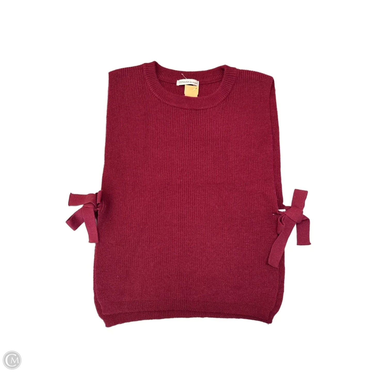 Vest Sweater By Zenana In Red, Size: L