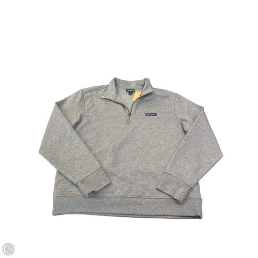 Athletic Top Long Sleeve Collar By Patagonia In Grey, Size: M