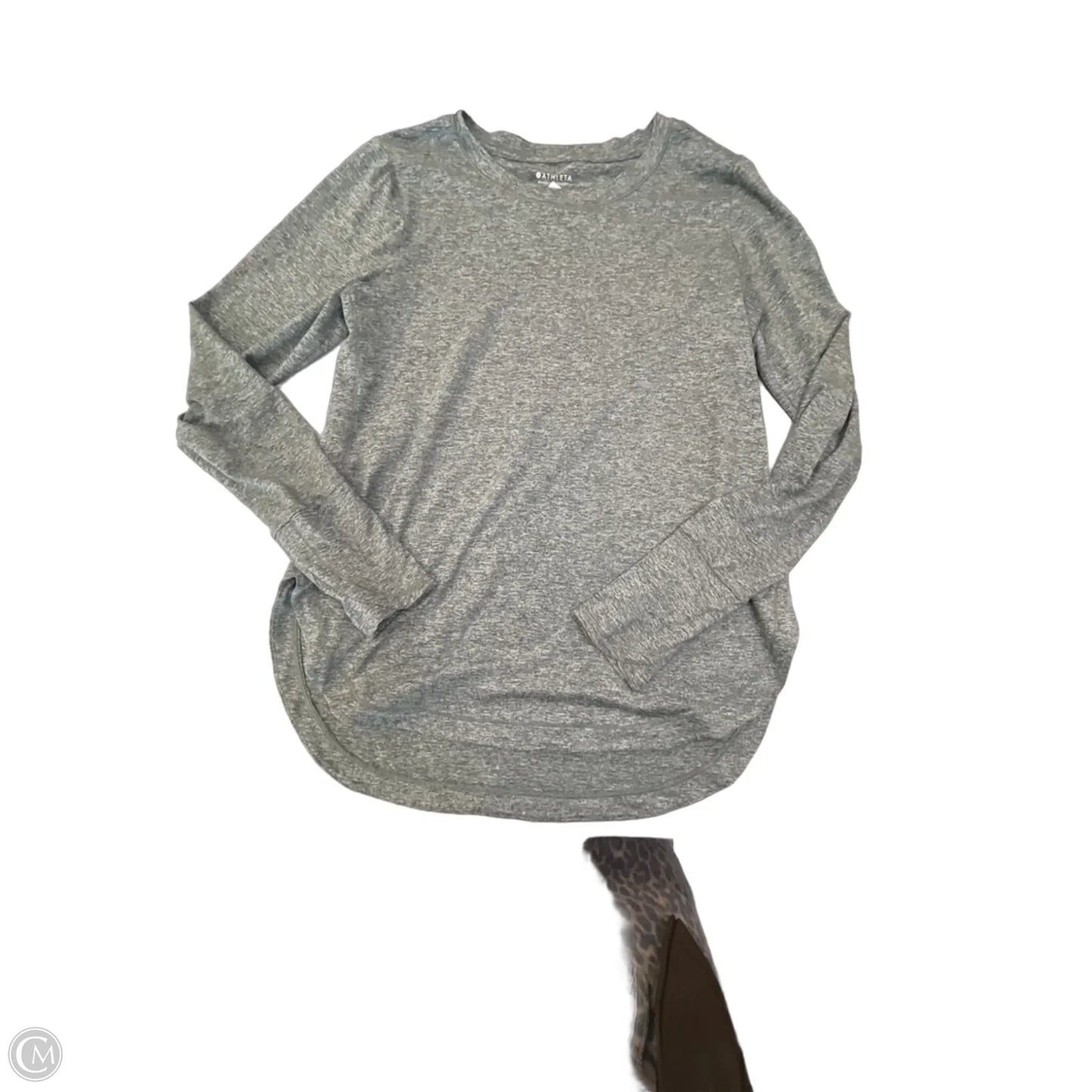 Athletic Top Long Sleeve Collar By Athleta In Green, Size: M