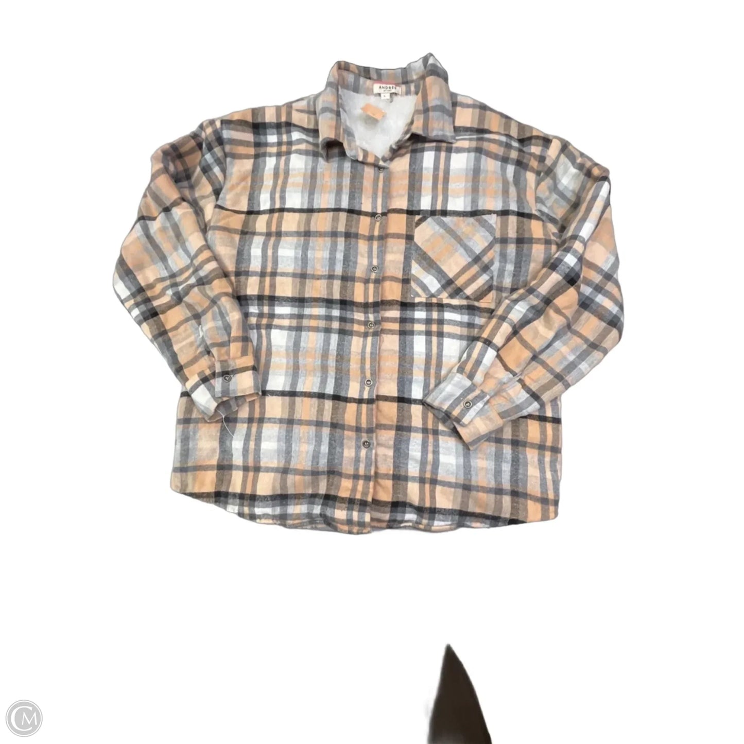 Jacket Faux Fur & Sherpa By Andree By Unit In Plaid Pattern, Size: L