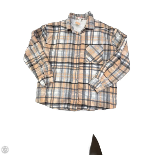 Jacket Faux Fur & Sherpa By Andree By Unit In Plaid Pattern, Size: L