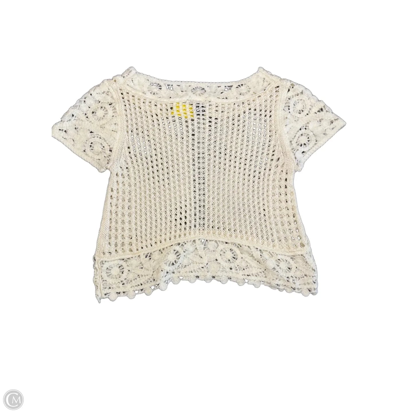 Top Short Sleeve By H&m In Cream, Size: S