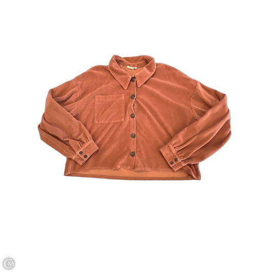 Jacket Shirt By Madewell In Orange, Size: Xl