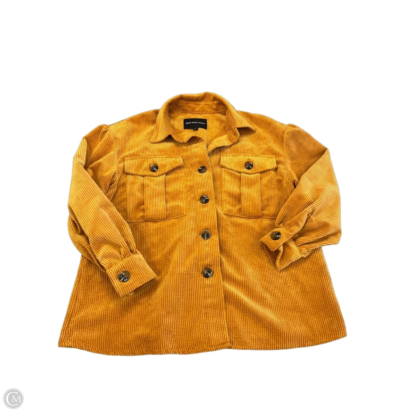 Jacket Shirt By Who What Wear In Yellow, Size: S