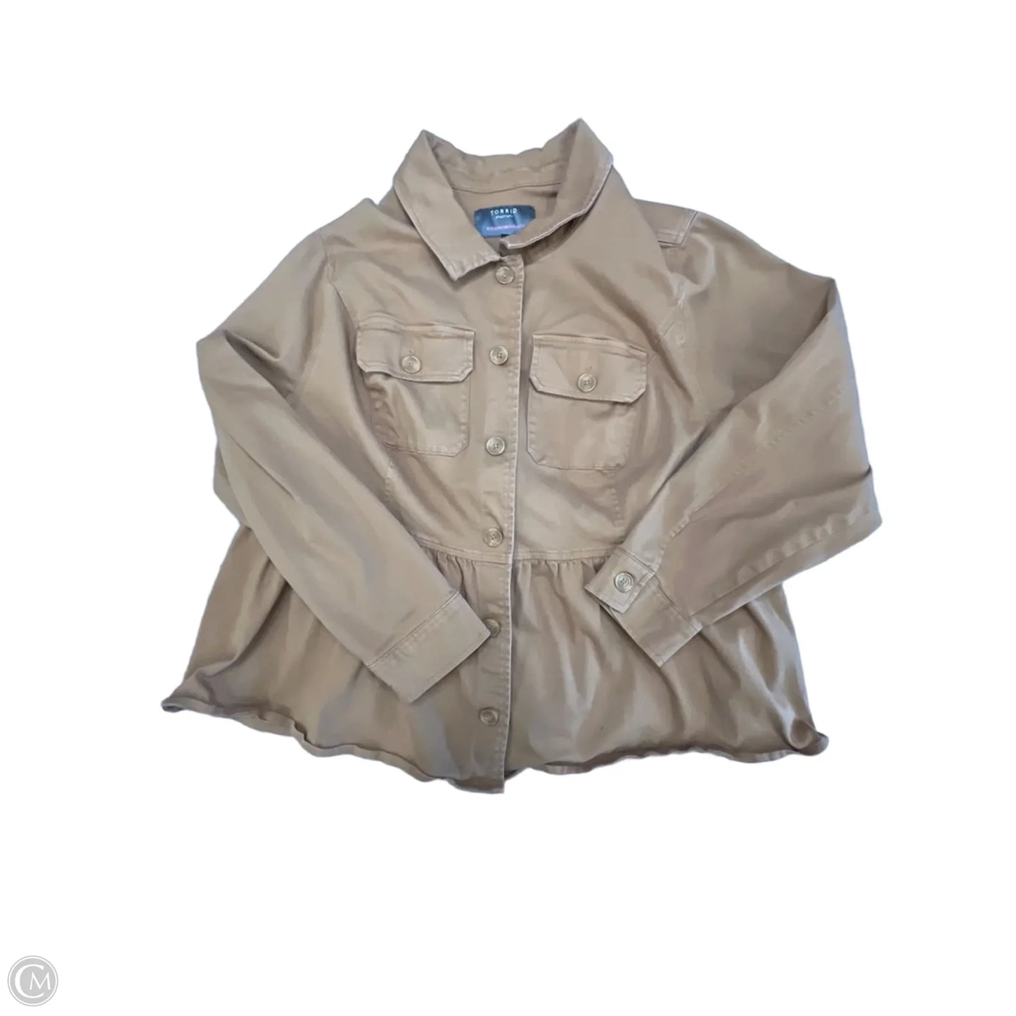 Jacket Denim By Torrid In Brown Denim, Size: 3x