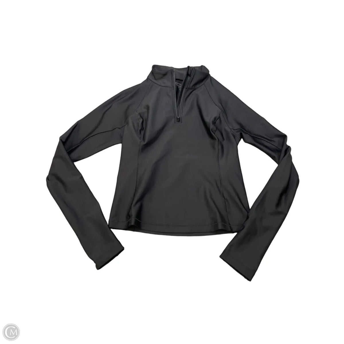 Athletic Top Long Sleeve Collar By Athleta In Black, Size: S