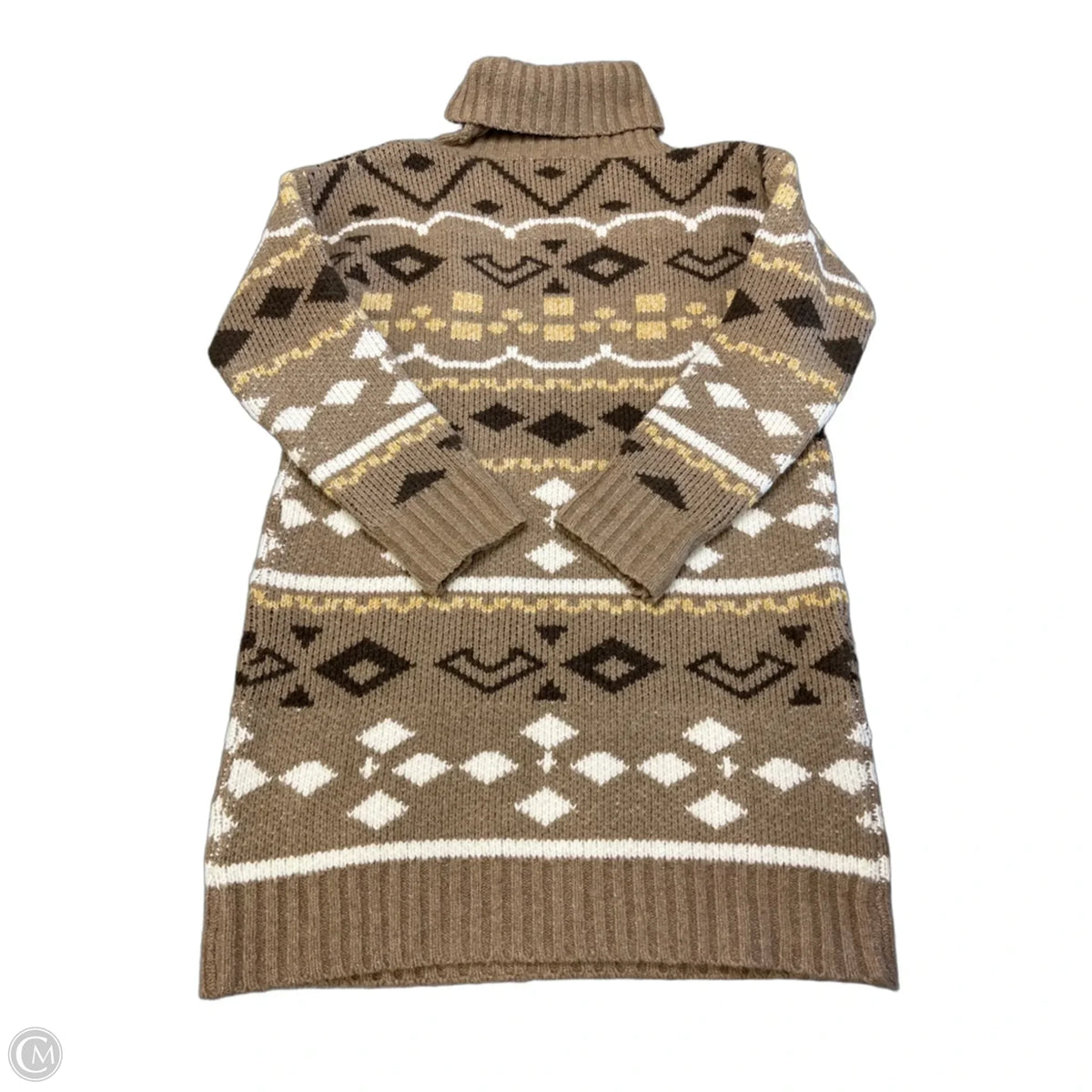 Dress Sweater By Flat White In Brown, Size: M