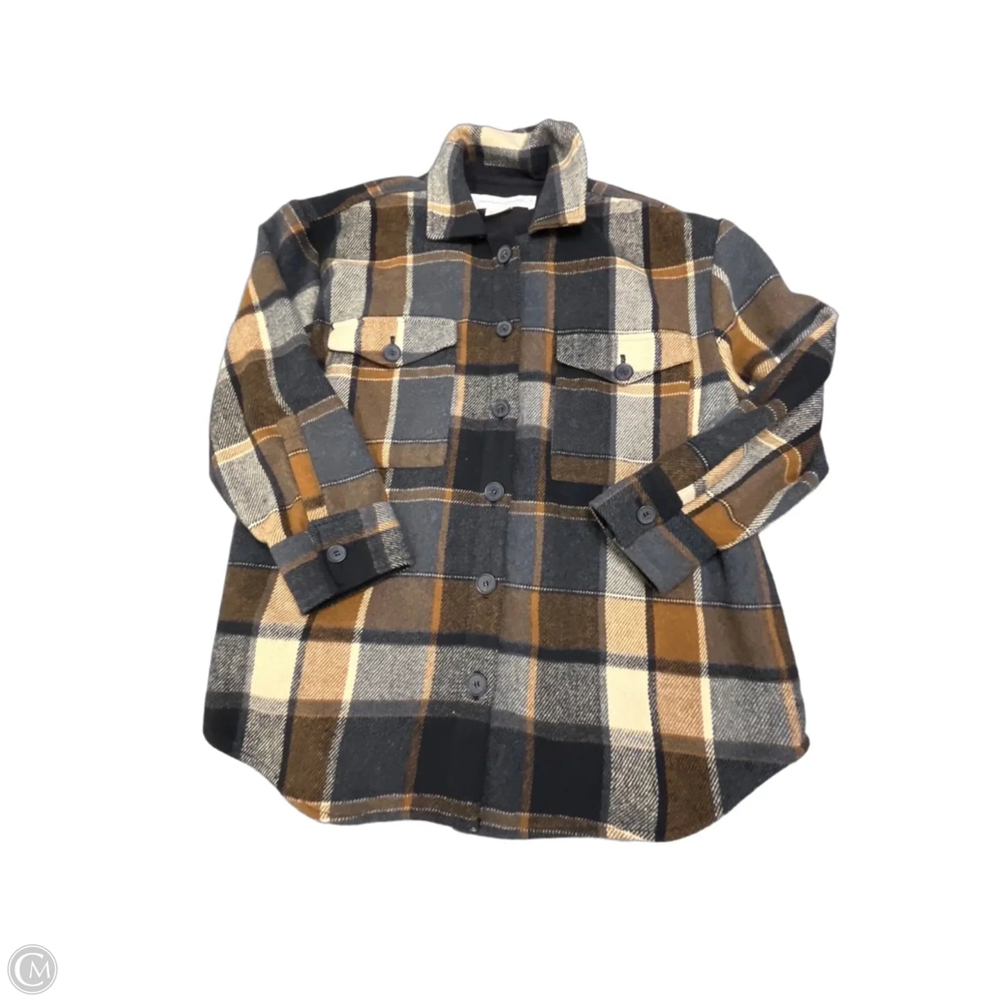 Jacket Shirt By Treasure And Bond In Plaid Pattern, Size: Xl